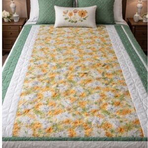 Brand new homemade patchwork 70’s print inspired quilt